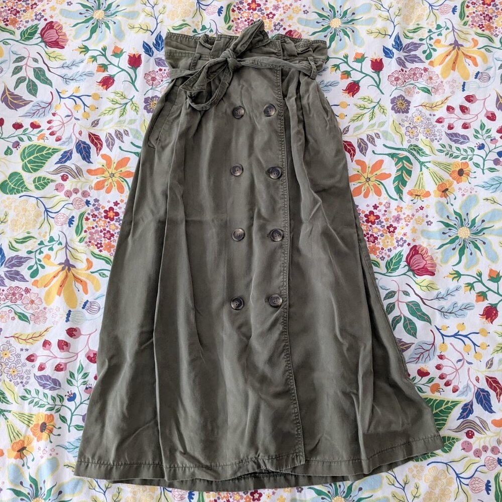 ANTHROPOLOGIE Seen Worn Kept Khaki Skirt US 2